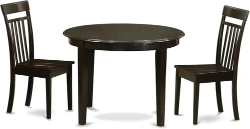 Miniatura 7 de East West Furniture BOCA3-CAP-C Boston - Juego de habitación de 3 piezas que contiene una mesa redonda de madera y 2 sillas de comedor de tela