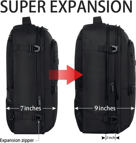 Miniatura 3 de Vancropak Mochila de mano de 13.2 gal, expandible, extragrande, aprobada para viajar en avión, resiste el agua, maleta, ligera, fin de semana