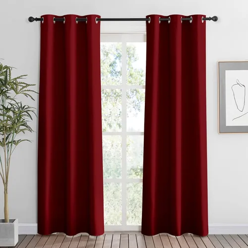 Miniatura 77 de RYB HOME Cortinas opacas de cocina de 36 pulgadas de largo, tratamiento de privacidad para ventanas pequeñas, aislamiento térmico, telón de fondo
