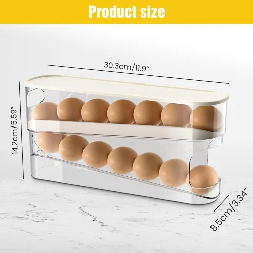 Miniatura 5 de ROWPOZ 2025 Nuevo Soporte para Huevos para Refrigerador, Organizador de Huevos para Refrigerador Desplazamiento Automático Estante para Huevos