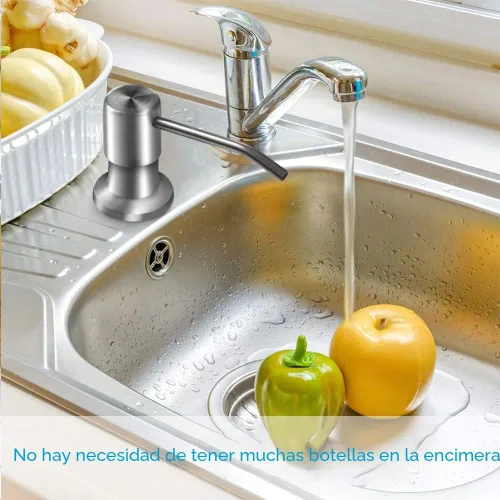 Miniatura 6 de OHiHi Dispensador de jabón para platos para fregadero de cocina (níquel cepillado), dispensador de jabón para fregadero de encimera, bomba de agua