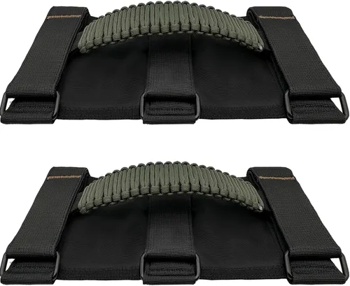 Miniatura 14 de Asas de Agarre para Jeep, Paquete de 4, Asas de Agarre de Barra Enrollable de Paracord para Jeep Wrangler para JK TJ JL CJ YJ JKU JLU y Gladiator