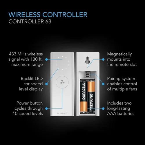 Miniatura 3 de AC Infinity CLOUDWAY - Ventilador EC S12 para toda la casa, 1600 CFM con control remoto de ventilador inalámbrico de 10 velocidades, ventilación