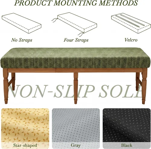 Miniatura 6 de Custom Bench Cushion for Indoor Furniture, Window Seat Cushion, Bay Window, 75D Foam, Herringbone Fabric Options, Waterproof Cover, Non Slip Bottom