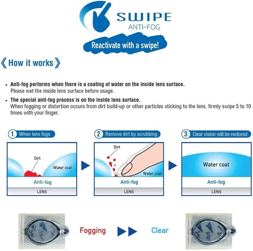 Miniatura 4 de Ver Equipo de natación V-230ASA Blade Orca SWIPE Antivaho Racing Gafas de natación Lente espejada ahumada/azul