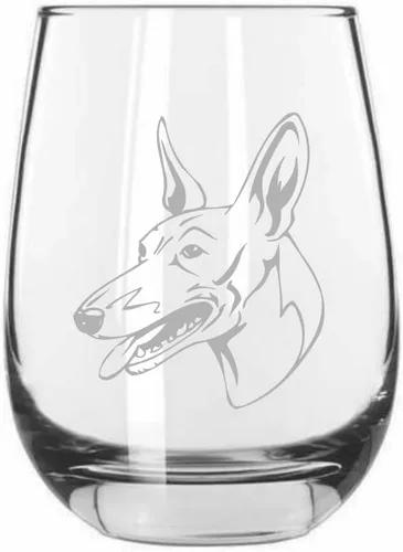 Miniatura 434 de Sakhalin Husky Dog - Copa de vino grabada personalizada de 15.25 onzas sin tallo