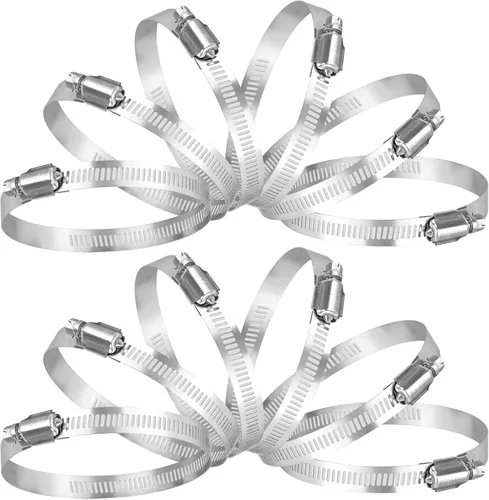 Miniatura 10 de TICONN - Juego de 20 abrazaderas de manguera, abrazaderas de manguera de tornillo sin fin de acero inoxidable 304 de 3/8 a 5/8 pulgadas