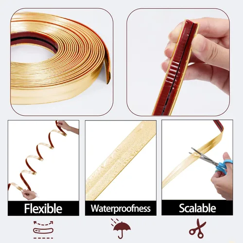 Miniatura 2 de Moldura de pared autoadhesiva de 33 x 0.8 pulgadas, protector de esquina de pared y protector de borde interior exterior para decoración del hogar
