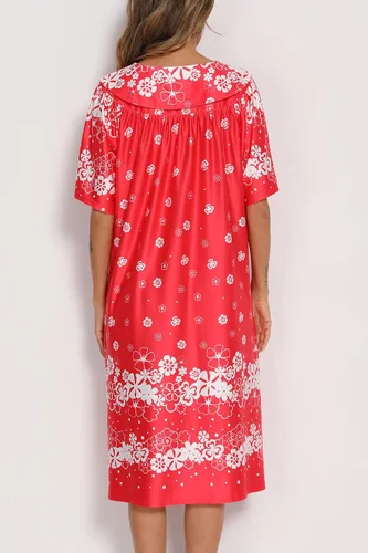 Miniatura 5 de AVIIER Vestido de casa para mujer, manga corta, vestidos de descanso Mumu con bolsillos