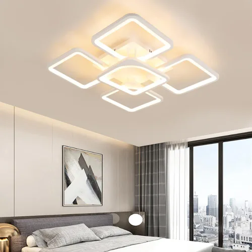 Miniatura 5 de Lámpara LED de techo regulable, 5 luces de techo de 23 pulgadas, montaje empotrado, lámpara de 80 W para sala de estar, dormitorio, cocina