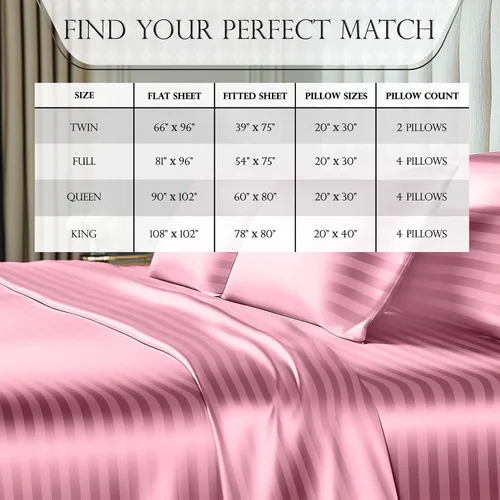 Miniatura 166 de DECOLURE Sábanas de satén – Juego de ropa de cama de lujo sedoso tamaño matrimonial de 6 piezas, más suave que la seda, sin arrugas con sábana