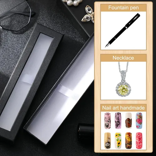 Miniatura 3 de Spakon - Cajas vacías para regalo de bolígrafo con tapa transparente, cajas de presentación para bolígrafos de punta redonda, ideales para regalos