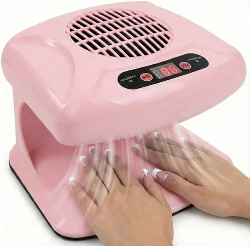 Secador de uñas de aire, sensor infrarrojo rosa de 300 W, 2 en 1, inducción automática de aire frío y caliente, ventilador de secado de esmalte de