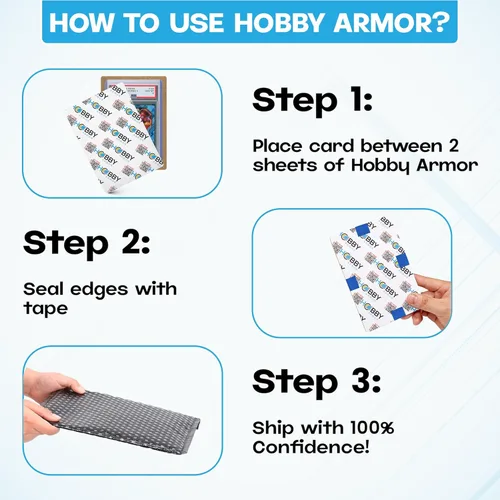 Miniatura 6 de Hobby Armor - Paquete de 100 protectores de envío de tarjetas coleccionables graduadas, 4 x 6 pulgadas con esquinas redondeadas, protector