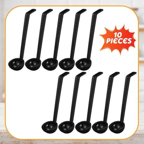 Miniatura 2 de Tioncy 10 cucharones pequeños de 1 onza de 7.1 pulgadas para servir salsa, sopa, aderezo, ponche, salsa, cóctel, jugos de frutas, cuchara