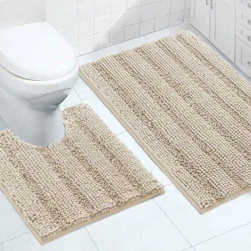 Miniatura 79 de Turquoize Alfombras de Baño de Chenilla Peludas Alfombra de Baño Antideslizante Gruesas Alfombras Peludas para Baño Chenilla Juego de Alfombra