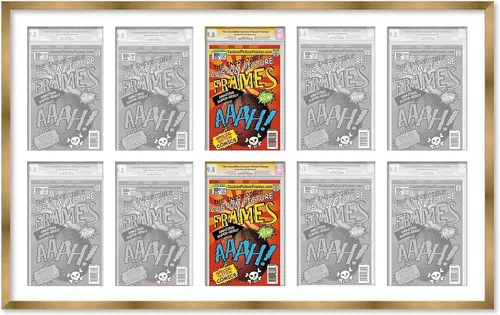 Miniatura 68 de Marco negro para cómics graduados Marco completo de cómics con paspartú de conservación negro y acrílico de grado UV Hecho para exhibir (6)