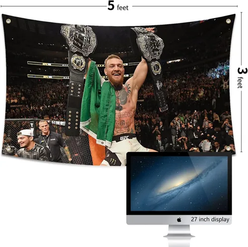 Miniatura 8 de Conor Boxing McGregor Bandera de 3 x 5 pies Bandera Motivacional para Fiestas, Señales de Jardín, Decoración del Hogar, Póster para Colgar, Fondo