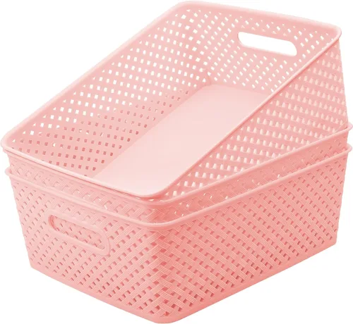 Miniatura 13 de MaxGear Organización y Almacenamiento 3 Paquetes, Contenedores Organizadores de Plástico, Cestas Tejidas para Almacenamiento, Cestas de Plástico