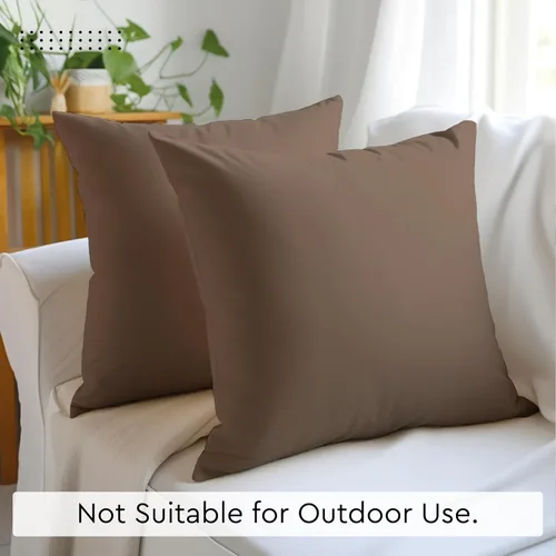 Miniatura 5 de Encasa XO Juego de 2 fundas de almohada de 12 x 12 pulgadas, color beige, sin rellenos, fundas de almohada de algodón para sala de estar, cama