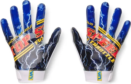 Miniatura 2 de Under Armour Guantes Blur para hombre (XXL, blanco/azul/amarillo taxi), Amarillo, blanco