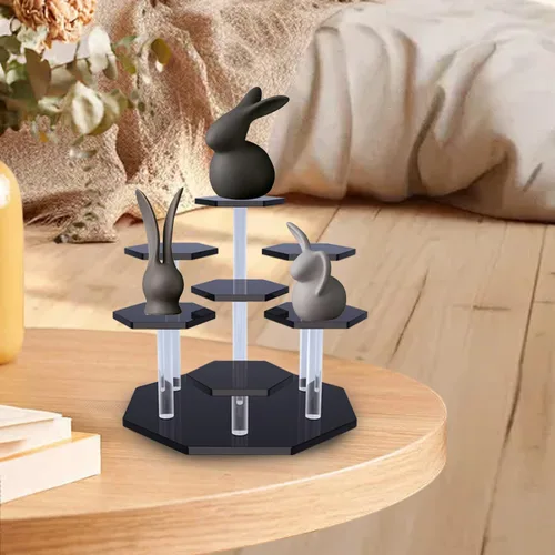 Miniatura 4 de Soporte de acrílico para cupcakes con diseño estable patentado de 7 niveles, organizador de perfumes transparente y elevador de exhibición