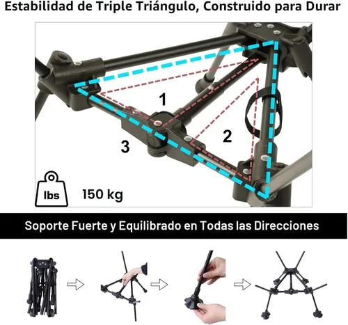 Miniatura 5 de Wildhiker Silla de mochilero ultraligera – Sillas de camping compactas para adultos con bolsa, pesa 2.8 libras con pies grandes que no se hunden