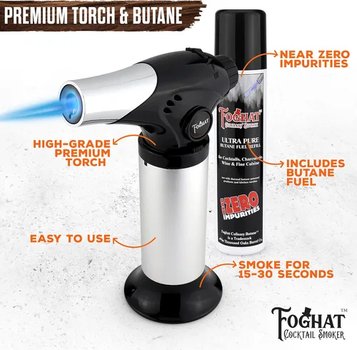 Miniatura 4 de Foghat Cocktail Smoker - Kit ahumador de cócteles Foghat con combustible de virutas de madera de roble de barricas de whiskey bourbon, nogal ginebra