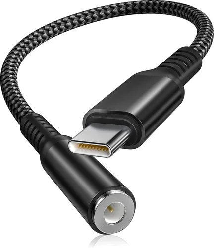 Basesailor Adaptador de audio USB C a 0.138 in, convertidor de conector de auriculares tipo C, cable auxiliar para Samsung Galaxy S26 S25 S24 S23,