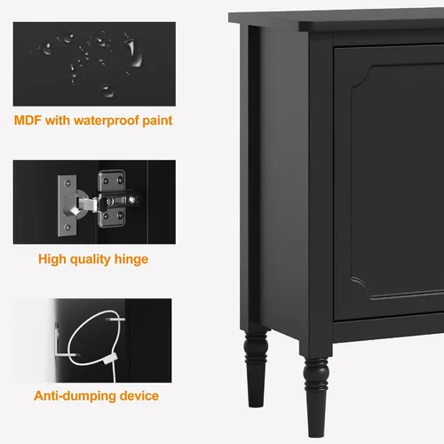 Miniatura 6 de RoyalCraft Buffet Cabinet with Storage, Mid-Century Modern Sideboard with 3 Doors, Painted Coffee Bar Table with Adjustable Shelves, Credenza for
