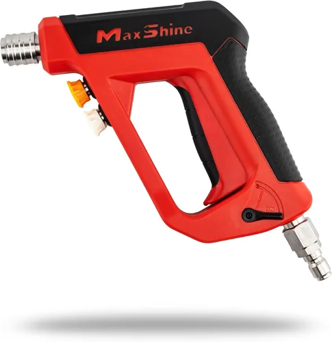 Maxshine Pistola de lavado a presión corta Pro – Pistola de lavado eléctrico de 5000 PSI con bloqueo automático de conexión rápida de 1/4 pulgadas,