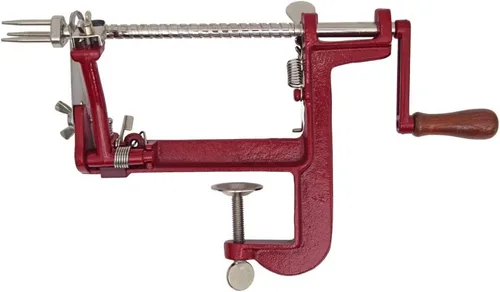 Johnny pelador de manzanas de Victorio vkp1011, hierro fundido, base con abrazadera tipo, Rojo