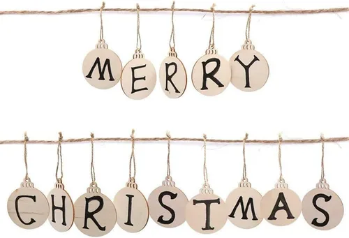 Miniatura 5 de 60 piezas de rebanadas de madera, adornos navideños de madera de 3.5 pulgadas, círculos de madera preperforados sin terminar para centros de mesa