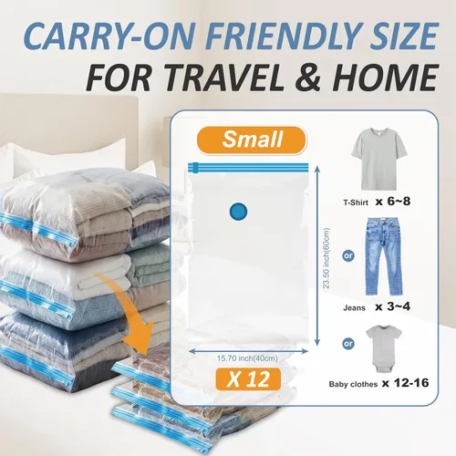 Miniatura 3 de Cozy Essential Vacuum Storage Bags, 80% Compression Vacuum Seal Space Saver Plastic Packaging Bags for Clothes, Blankets, Pillow, Bedding