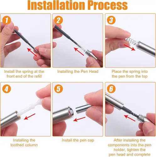 Miniatura 4 de Qilery Juego de 15 bolígrafos epoxi en blanco de resina de acero inoxidable para envolturas UV Dtf, bolígrafos de sublimación, bolsa resellable