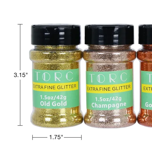 Miniatura 4 de TORC Juego de purpurina fina dorada de 6 onzas para adornos de Navidad, decoración de resina, manualidades, artes, slime, cosméticos oro+naranja