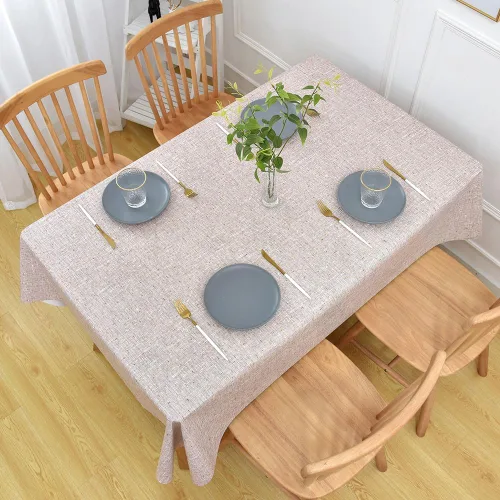 Miniatura 6 de Mantel Impermeable Limpiable para Mesa Rectangular, Manteles de Vinilo Resistente para Exteriores, Cubierta de Mesa de PVC para Picnic