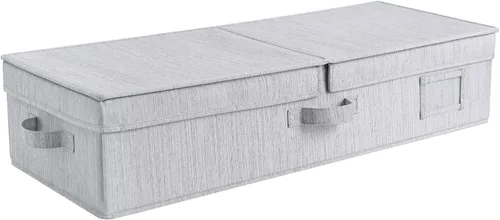 Miniatura 6 de Sukkiri - Contenedor de almacenamiento para debajo de la cama con tapa superior, organizador grande de tela plegable para armario, mantas, ropa