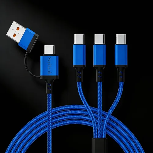 Miniatura 9 de Cable USB PD cargador rápido iluminado (USB 4 en 1 azul), soporta transferencia de datos, se puede utilizar como luz nocturna, longitud del cable