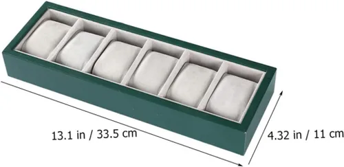 Miniatura 5 de LIFKOME 2pcs 6-grid Watch Storage Multi-function Watch Organizer Bracelet Display Tray Watch Holder Green Watches for Men Shop Bracelet Organizer
