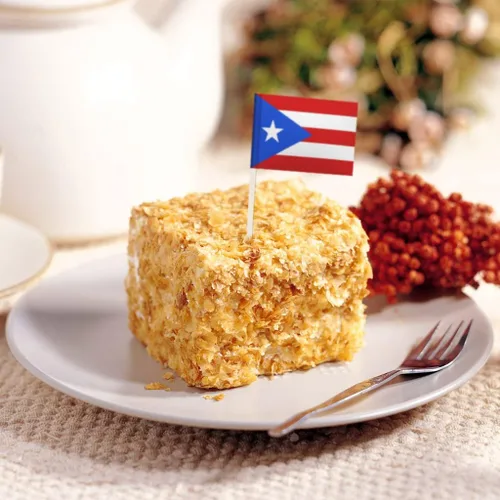 Miniatura 3 de Paquete de 100 Banderas de Puerto Rico con Palillos de Dientes, Palillos para Cócteles, Mini Palitos Decorativos para Cupcakes, Palillos de País