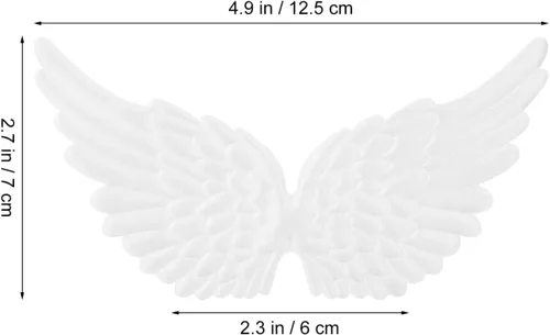 Miniatura 6 de Healeved 12 piezas de mini alas de ángel adornos de bricolaje alas decorativas para mochilas, accesorios de ropa, alas pequeñas creativas para Blanco