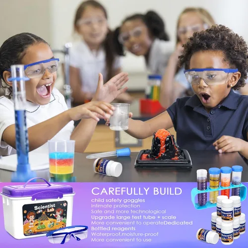 Miniatura 5 de Kit Educativo de Ciencias para Niños - 56 Experimentos de Laboratorio Científico con Traje de Científico de Laboratorio, Kits de Ciencias para Niños