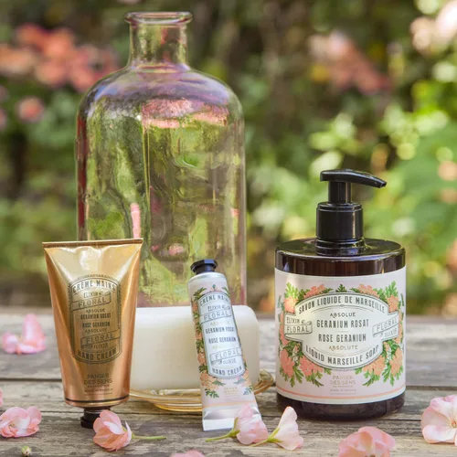 Miniatura 4 de Panier des Sens - Crema de manos pequeña para manos secas y agrietadas – Mini loción de manos de geranio rosa para piel seca - Con almendra dulce