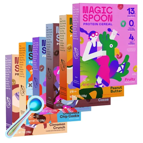 Miniatura 17 de Cereal Magic Spoon - Paquete de 4 piezas de sabores surtidos - Cereal para el desayuno keto, sin gluten y sin granos, bajo en carbohidratos, alto