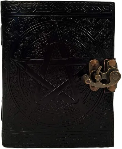 Diario de cuero negro pentagrama en relieve organizador personal hecho a mano planificador diario de oficina manual universidad libro de bocetos