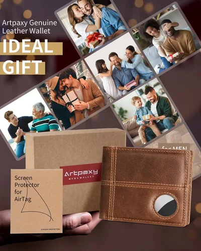 Miniatura 6 de Cartera con soporte AirTag, Marrón, Moderno