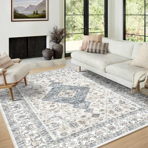 Miniatura 19 de Tapetes de 5x7, lavables a máquina, para sala de estar, tapete antideslizante grande para dormitorio, cocina, entrada, baño, oficina