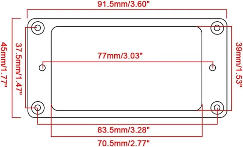 Miniatura 4 de Paquete de 2 anillos metálicos Humbucker para pastilla con marco de montaje plano para guitarra eléctrica, cubiertas de repuesto para cuello