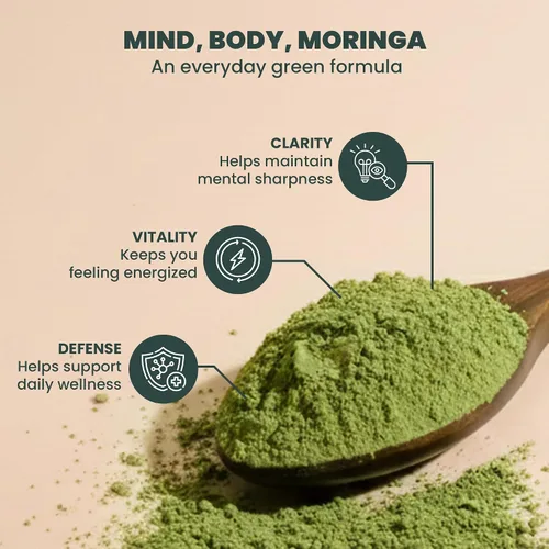 Miniatura 6 de EVARA Moringa en polvo orgánico (12 onzas/11.99 oz) Polvo de hoja de moringa 100% puro y orgánico con nutrientes vitales Para una fuerte